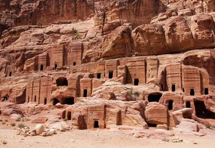Ville dans la roche à Petra