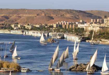 Vue sur le Nil à Aswan