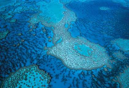 Vue aérienne de le Grande Barrière de Corail