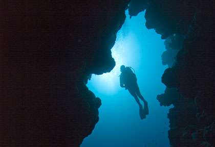 Plongée à Canyon à Dahab en Egypte