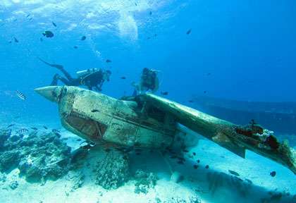 Plongée sur le Cessna de l’Aquarium